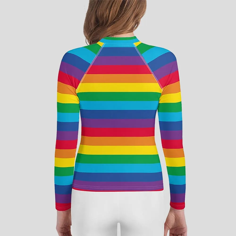 Rainbow Stripes Youth Rash Guard (POD)