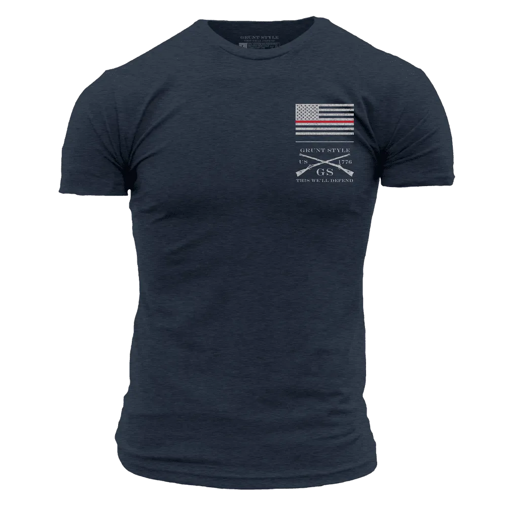 Red Line Flag Basic T-Shirt - Midnight Navy