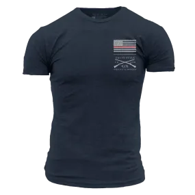 Red Line Flag Basic T-Shirt - Midnight Navy