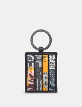 Sci-Fi Bookworm Black Leather Keyring