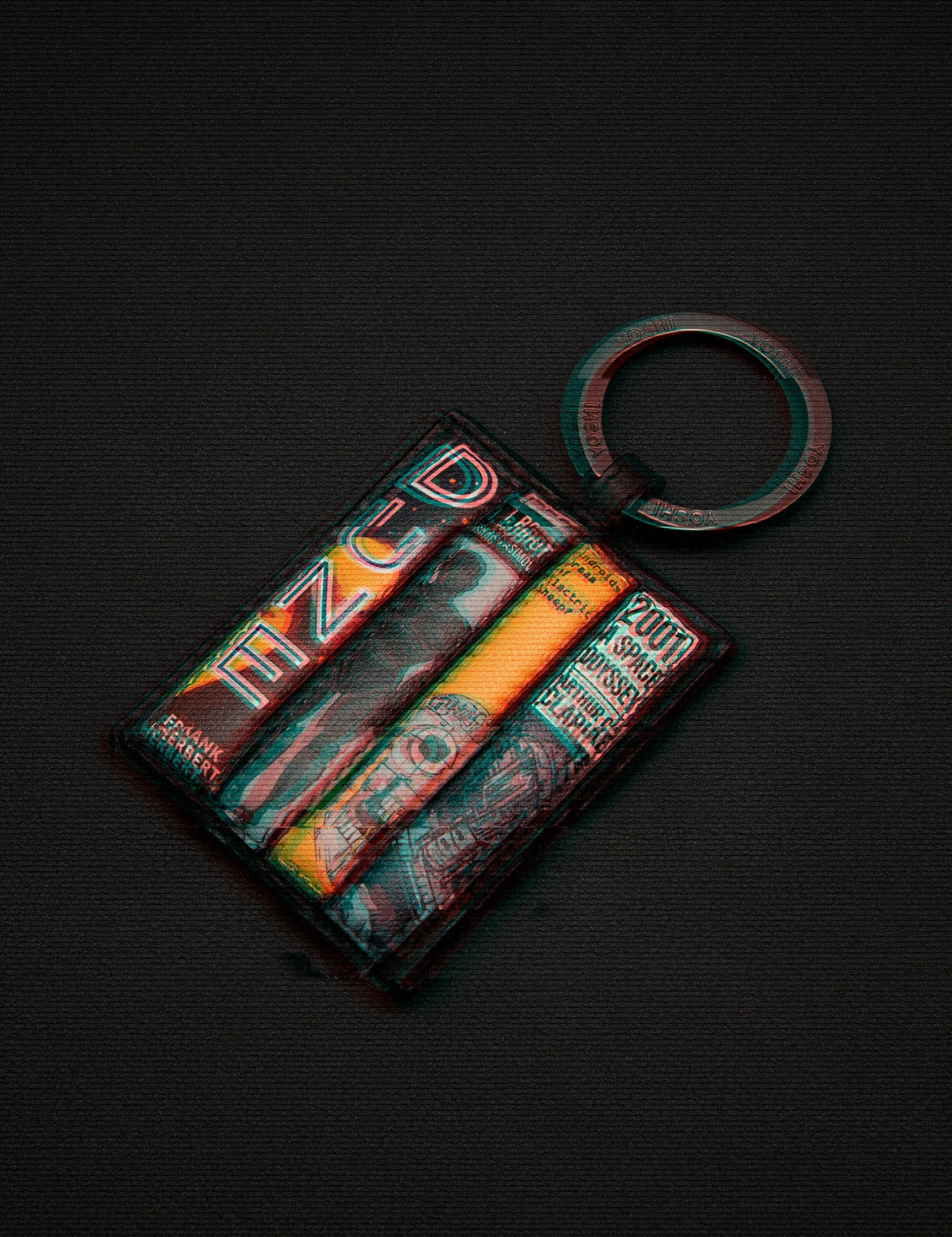 Sci-Fi Bookworm Black Leather Keyring