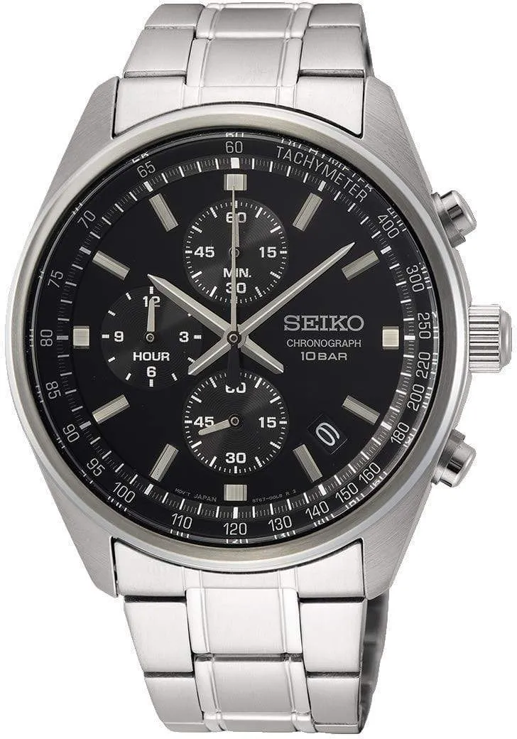 Seiko SSB379P1 Chronograph Quartz Black Dial Men's Watch