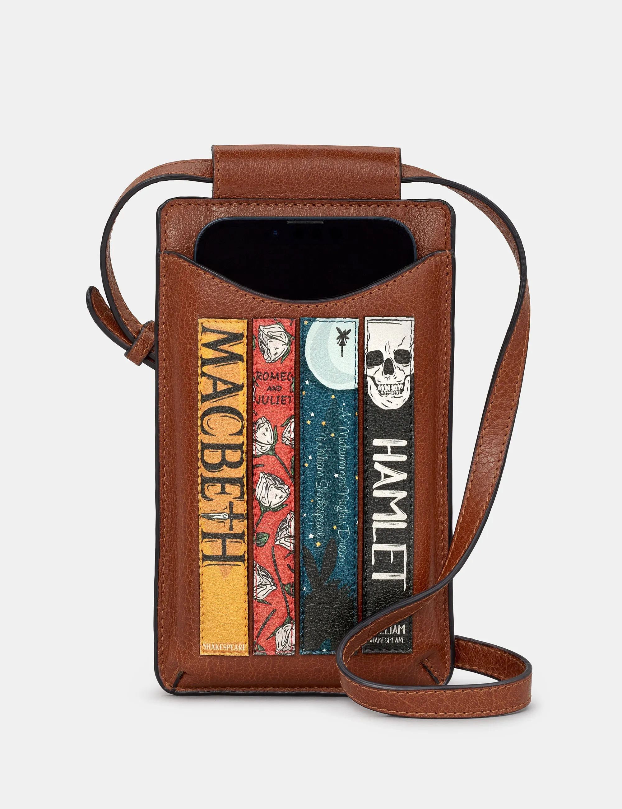 Shakespeare Bookworm Brown Leather Phone Case