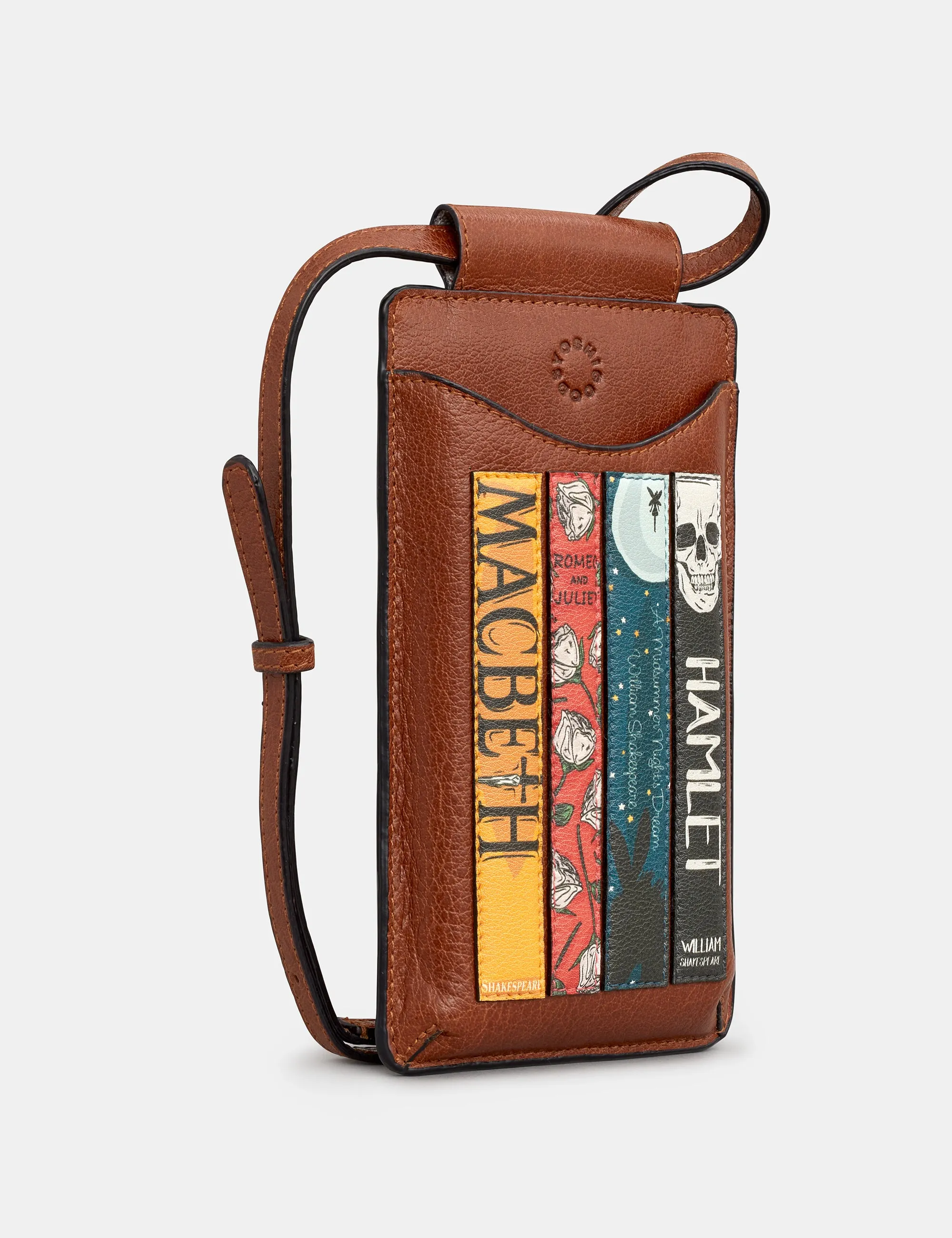 Shakespeare Bookworm Brown Leather Phone Case