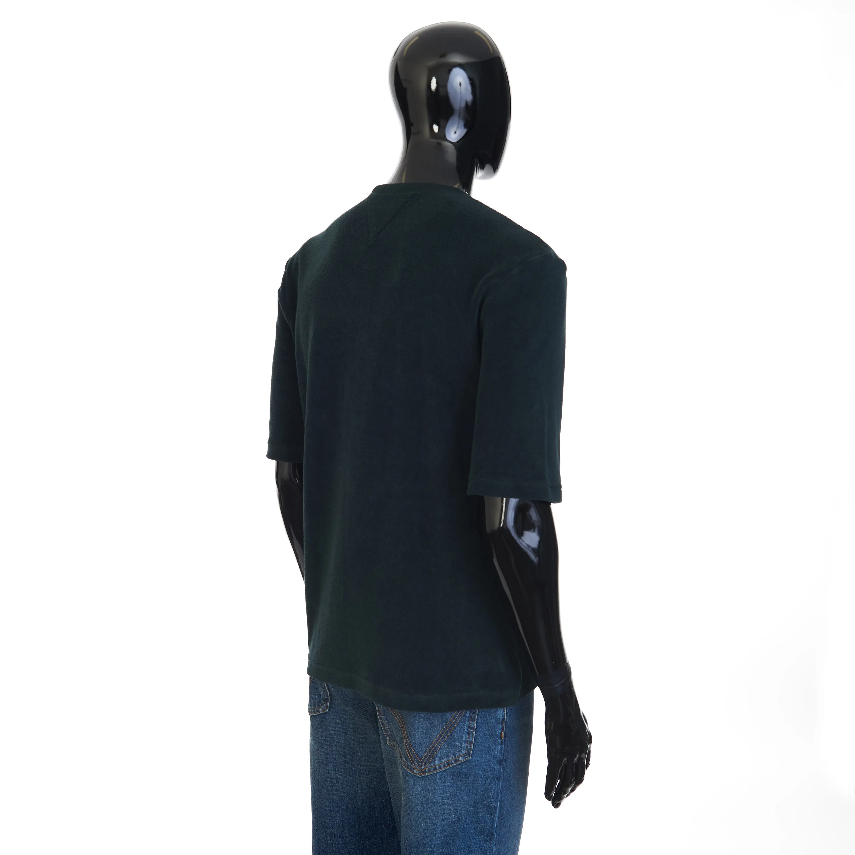 Towelling Jersey T-Shirt In Inkwell Green Cotton Blend