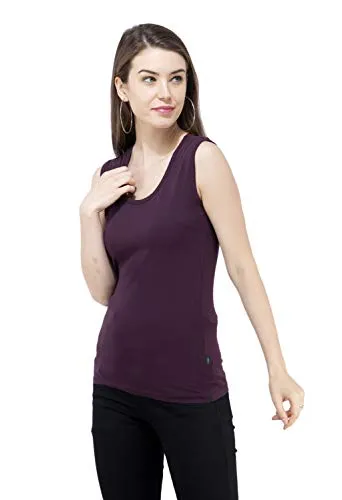 USI Uni Style Image | Regular Fit |Sleeveless top for Women | Casual Wear | Sleeveless | Sustainable | Durable | Stylish | 50 wear Tested | Eggplant