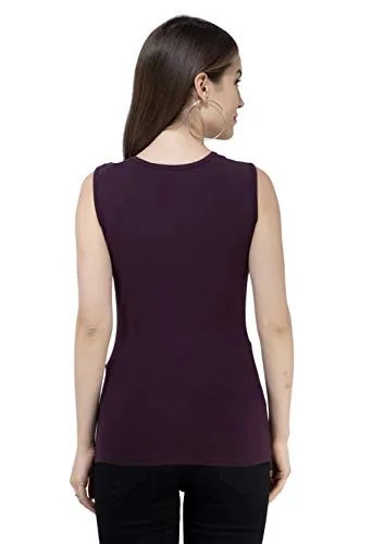 USI Uni Style Image | Regular Fit |Sleeveless top for Women | Casual Wear | Sleeveless | Sustainable | Durable | Stylish | 50 wear Tested | Eggplant