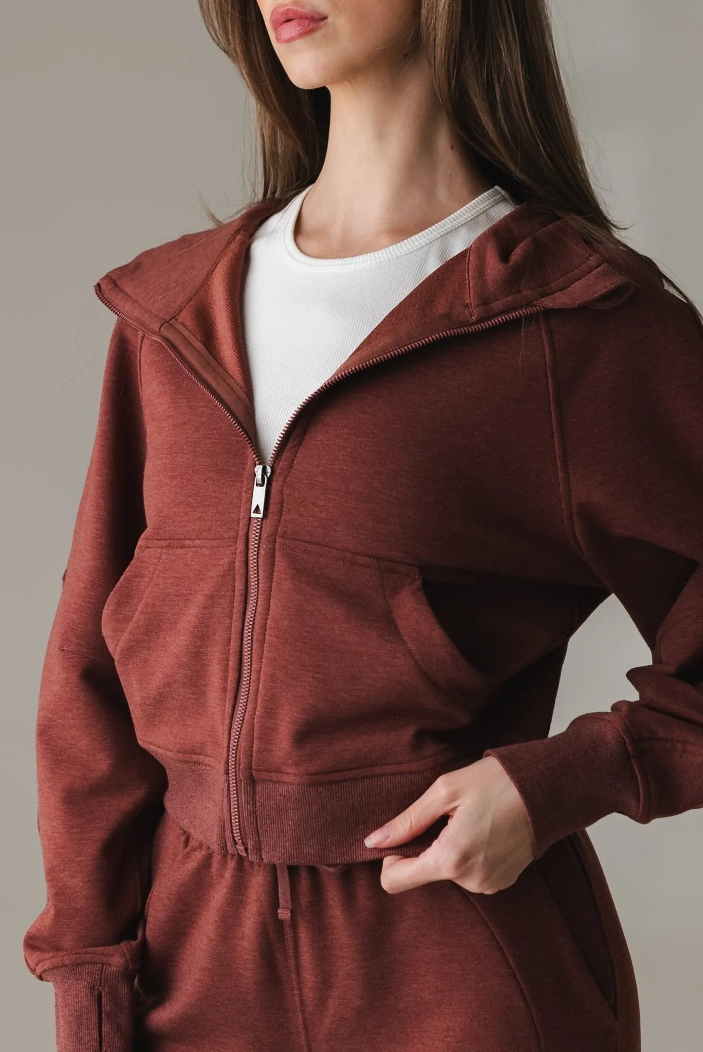 Vitality Studio Zip - Rosewood Marl