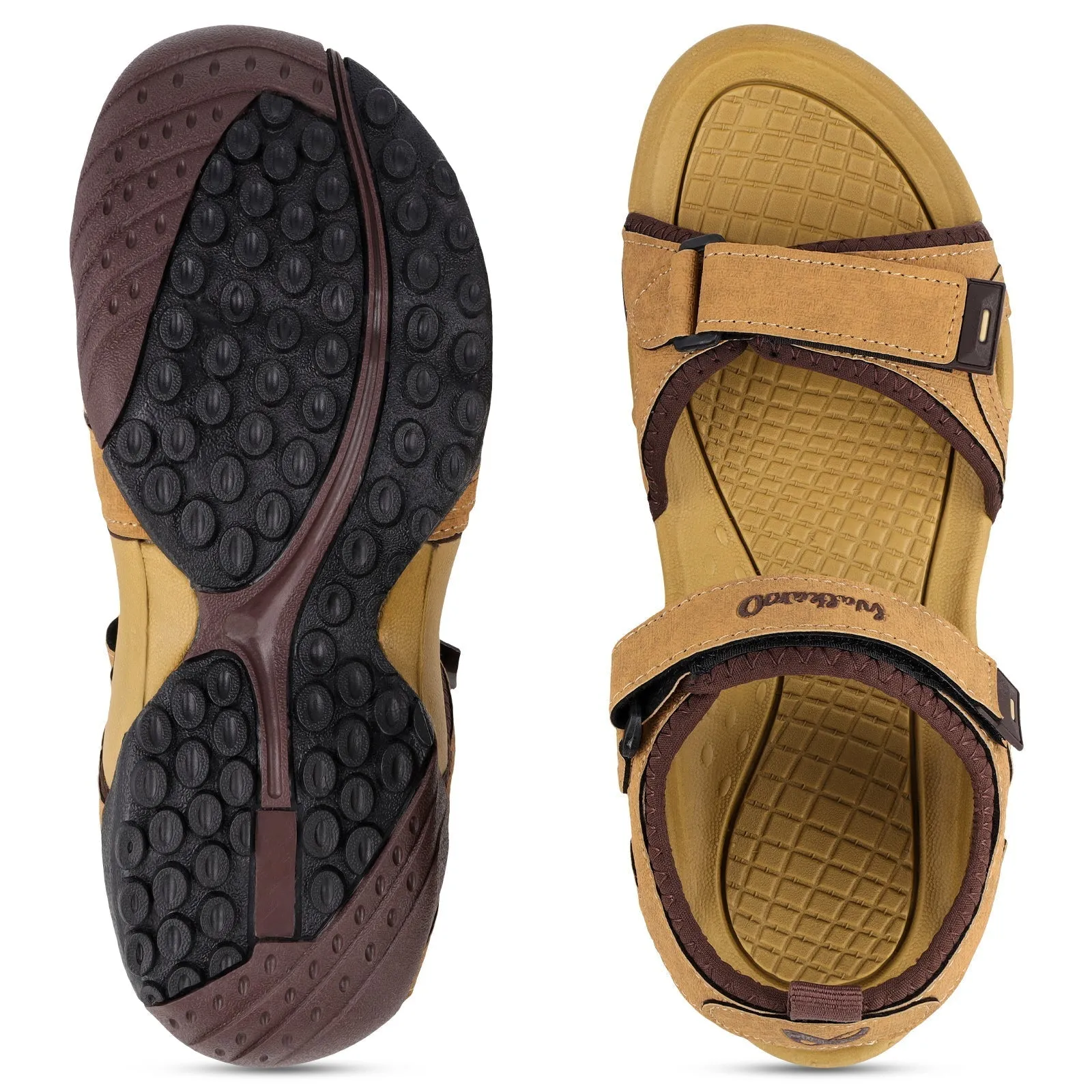 Walkaroo Men Sandals  - WC4415 Tan