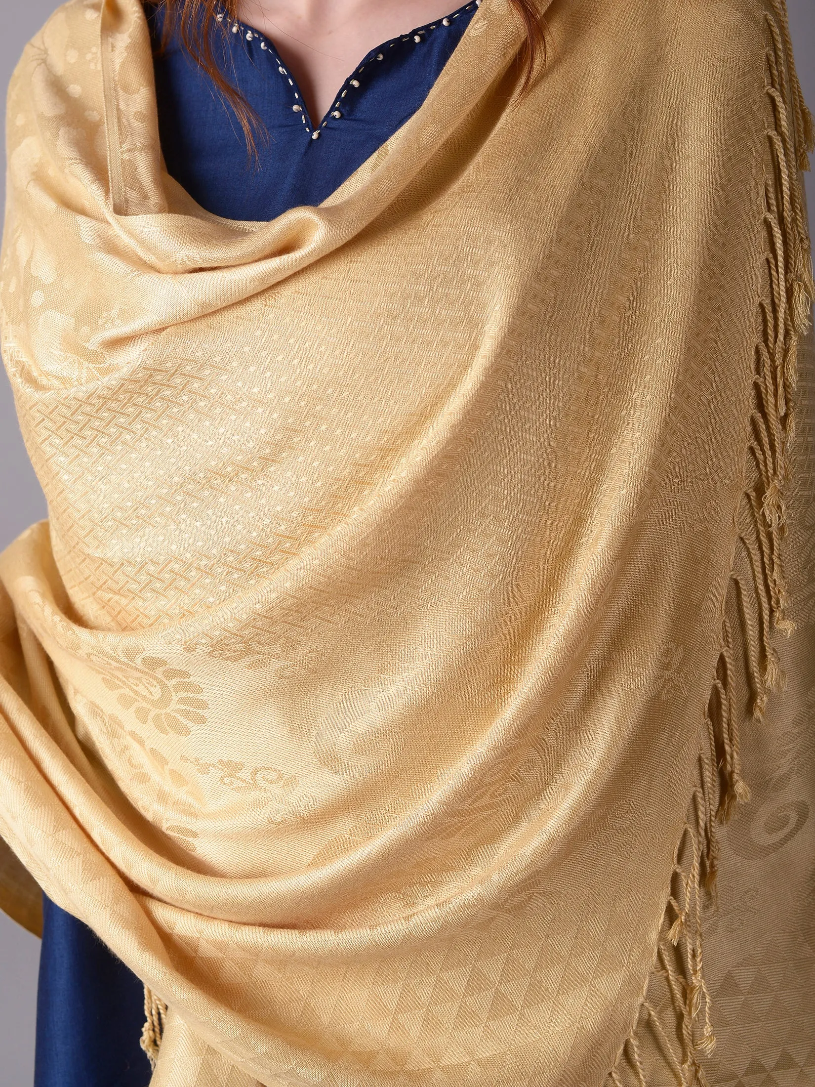 Women Beige Printed Stole