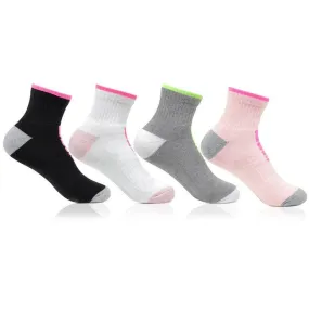 Women Multicolored Cushioned Gym and Sports Socks- Pack of 4