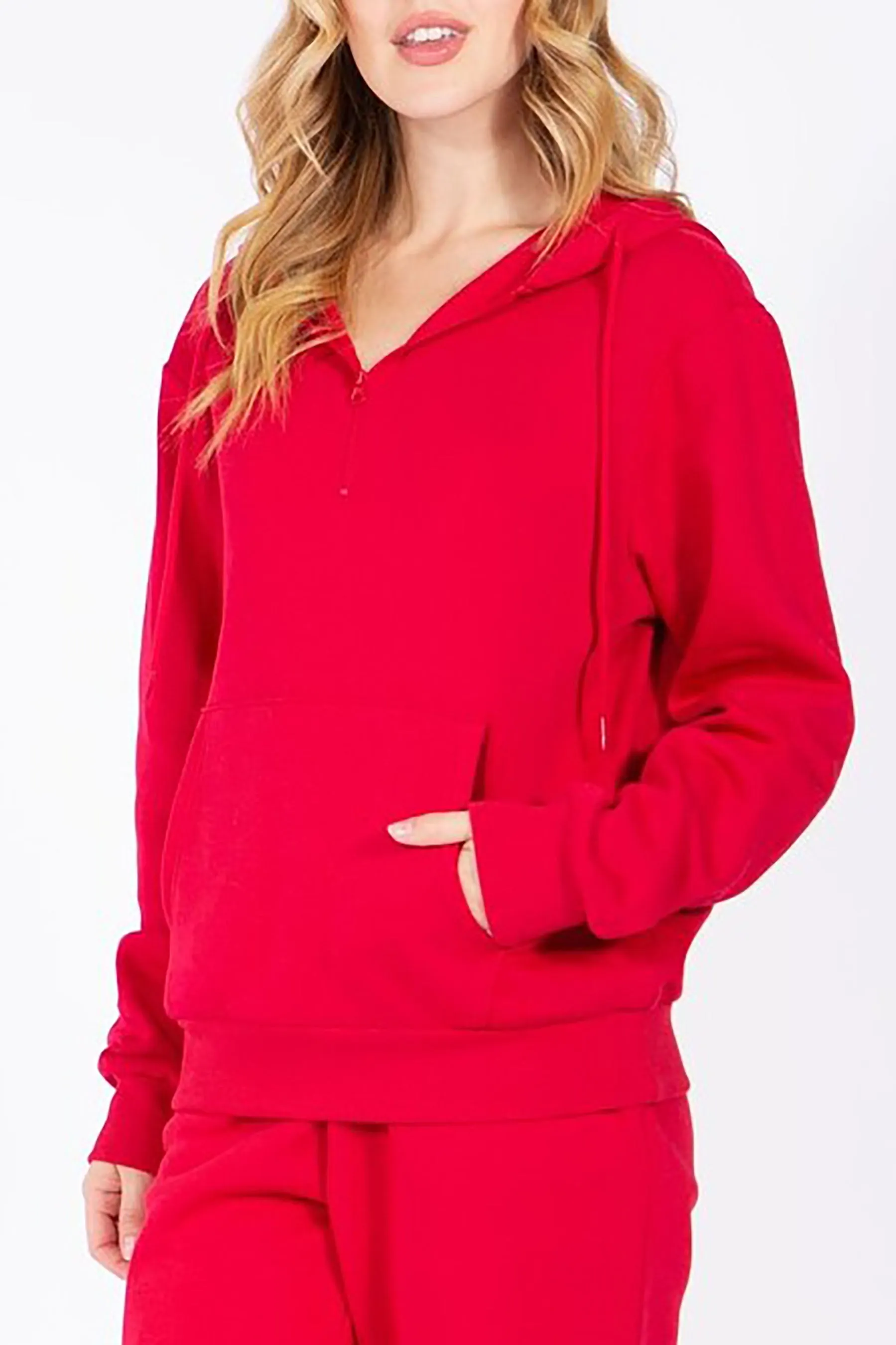 Women's  Casual 1/4 Zip Up Sweatshirts Fleece  Pullover Hoodie