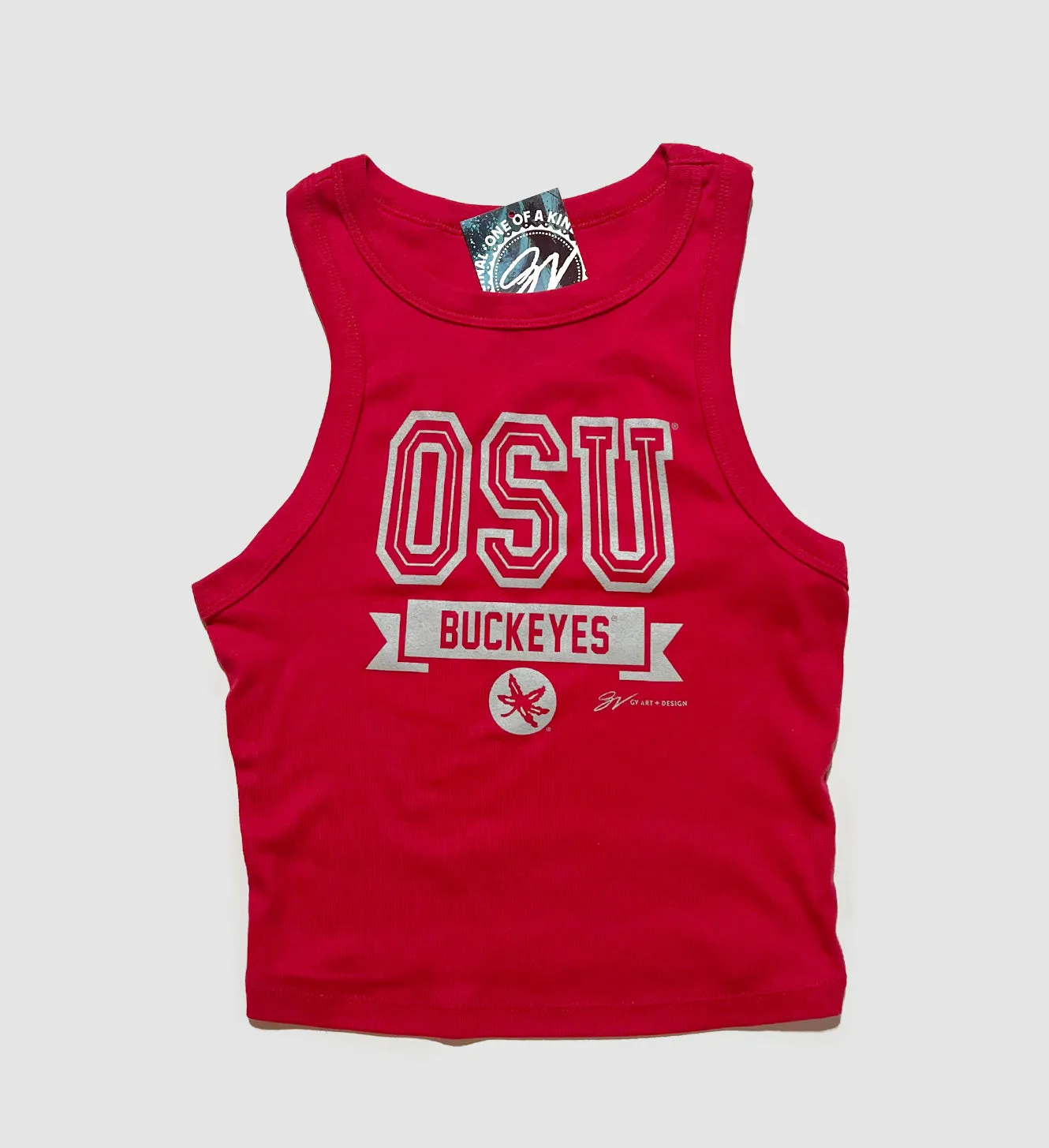 Womens OSU Outline Micro Rib Tank