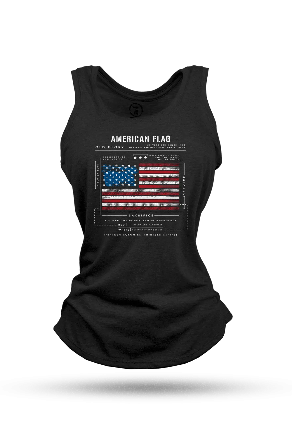 Women's Racerback Tank - American Flag Schematic