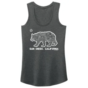 Women's San Diego Bear Map Tank Top